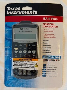Texas Instruments BA II Plus Financial Calculator - Black, Silver
